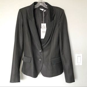 Paola Frani Pinstriped Double Button Blazer in Dark-Brown Size 8 US